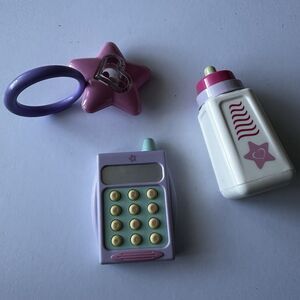 Bitty Baby American Girl Accessories Lot Rattle Bottle Phone